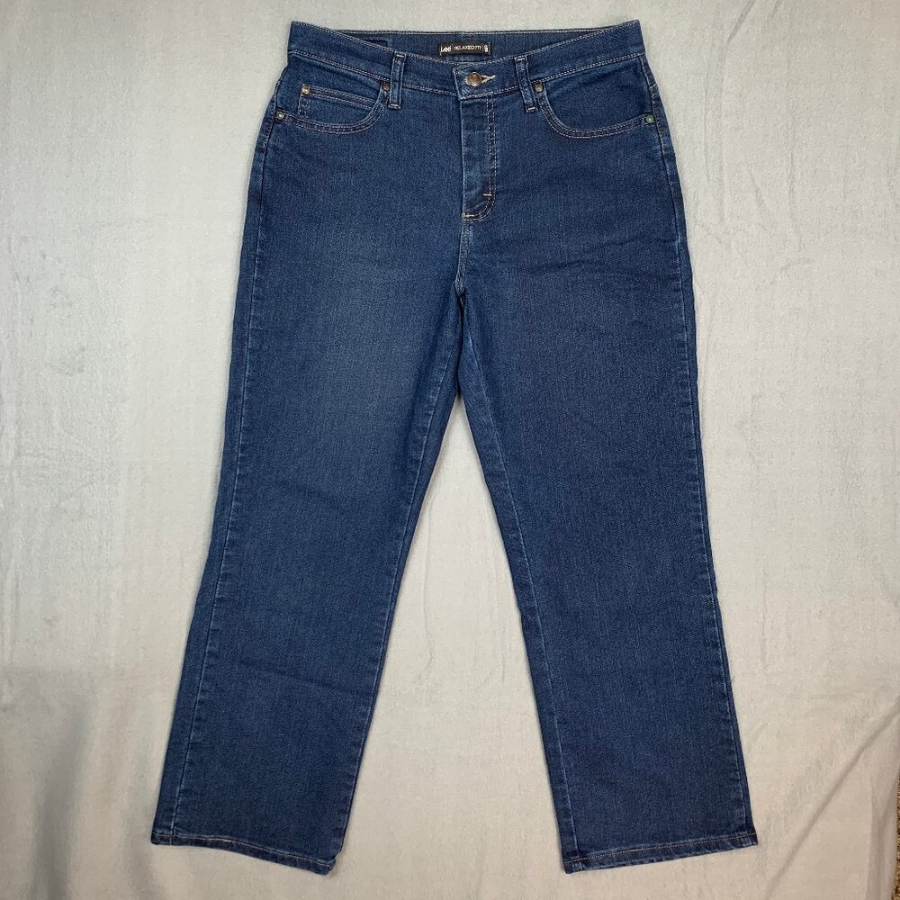 Lee Women's Size 8 Short Petite Relaxed Fit Straight Blue Jeans